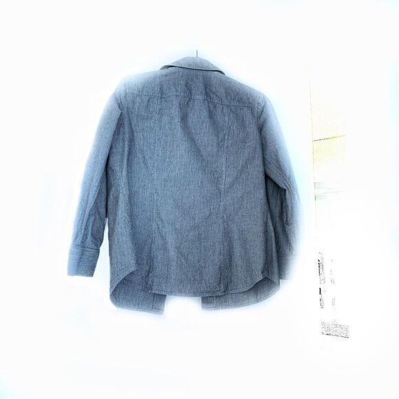 Theory blue striped button shirt-roll up sleeve S - Picture 5 of 5